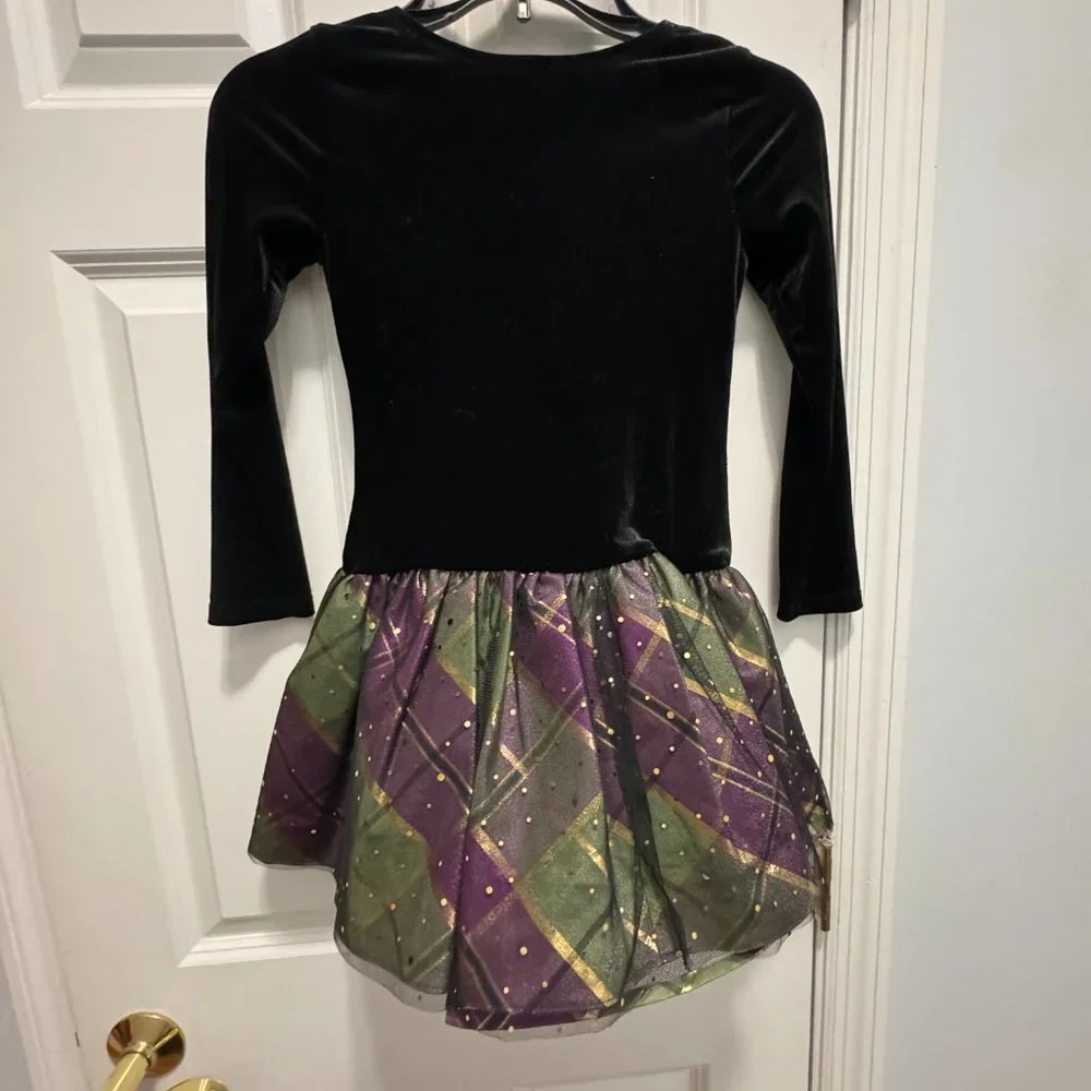Bonnie Jean velvet drop waist plaid dress size 7
